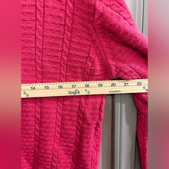 Talbots Cable Knit Sweater Medium Pink - Picture 5 of 6